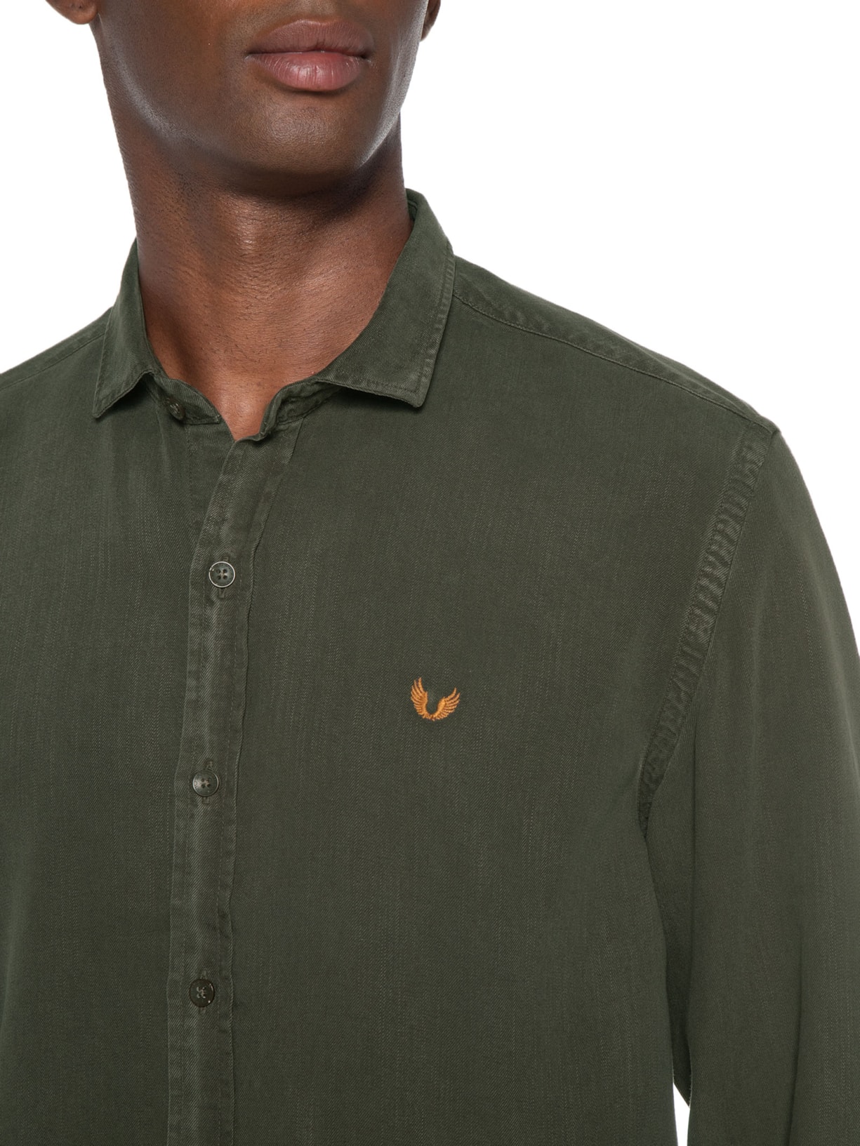 Camisa Masculina Casual Basic Sarja Frank Verde Spirito Santo