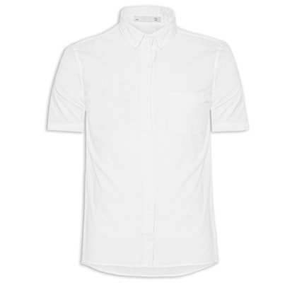 Camisa Masculina Casual Básica Algodão - Off White