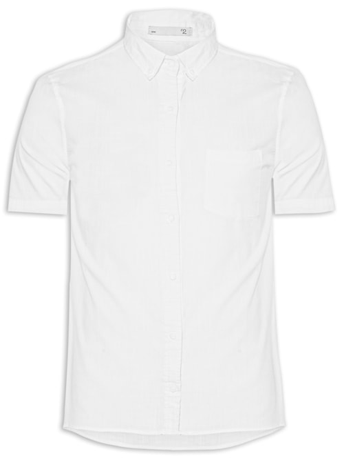 Camisa Masculina Casual Básica Algodão – Off White