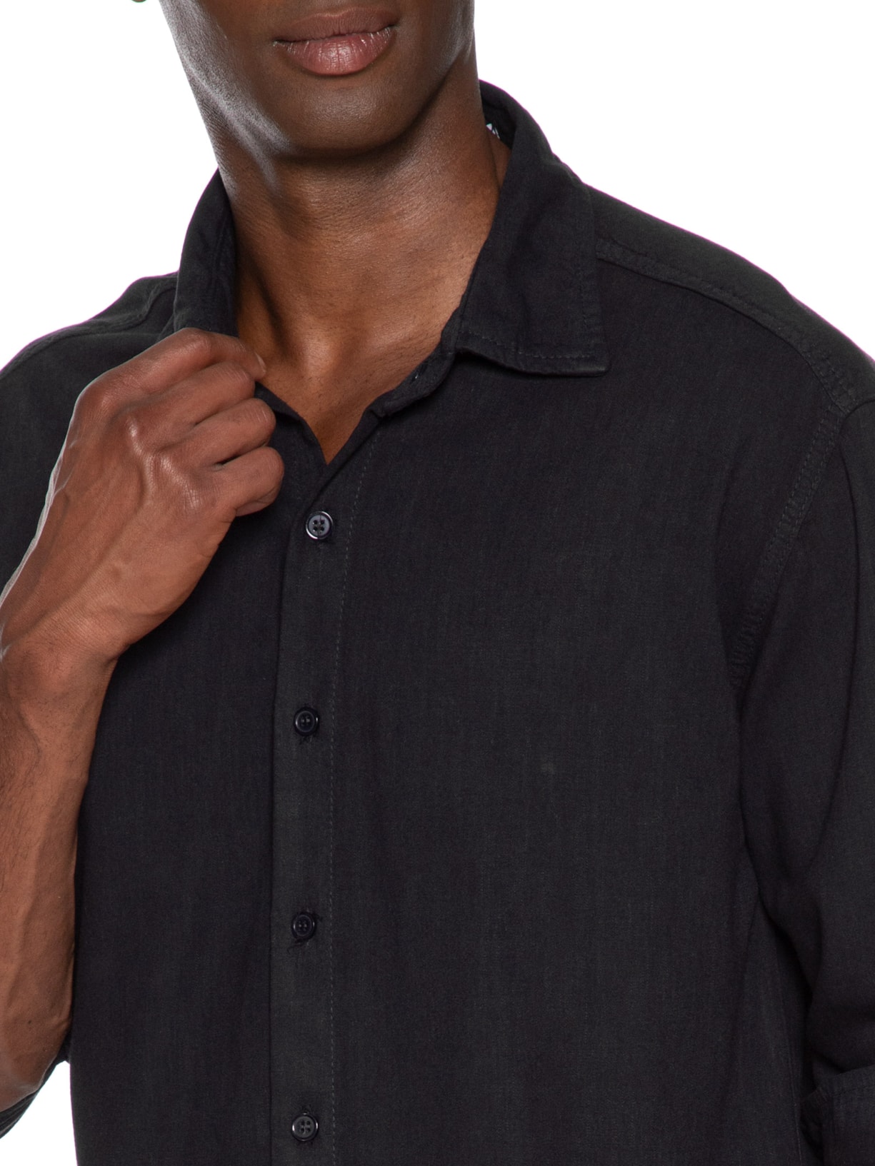 Camisa Masculina Casual Básica Preto Basiq Men