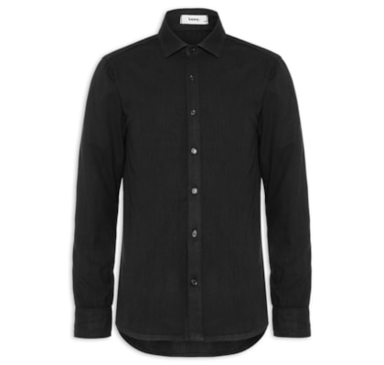 Camisa Masculina Casual Básica - Preto