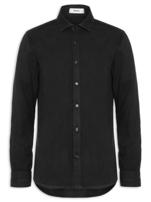 Camisa Masculina Casual Básica - Preto