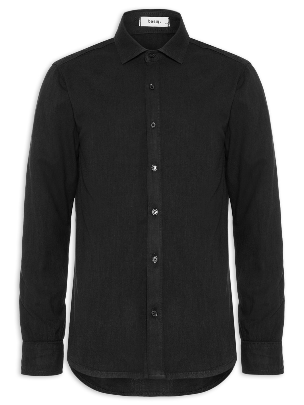 Camisa Masculina Casual Básica Preto Basiq Men
