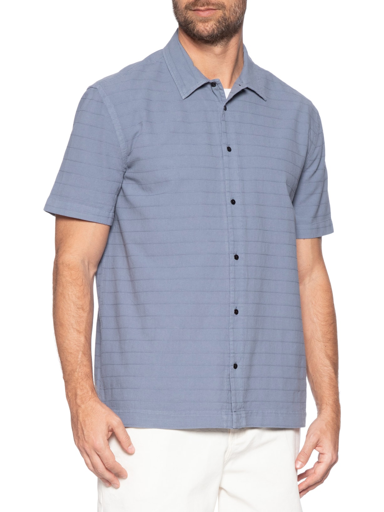 Camisa Masculina Casual Caiçara Azul Osklen