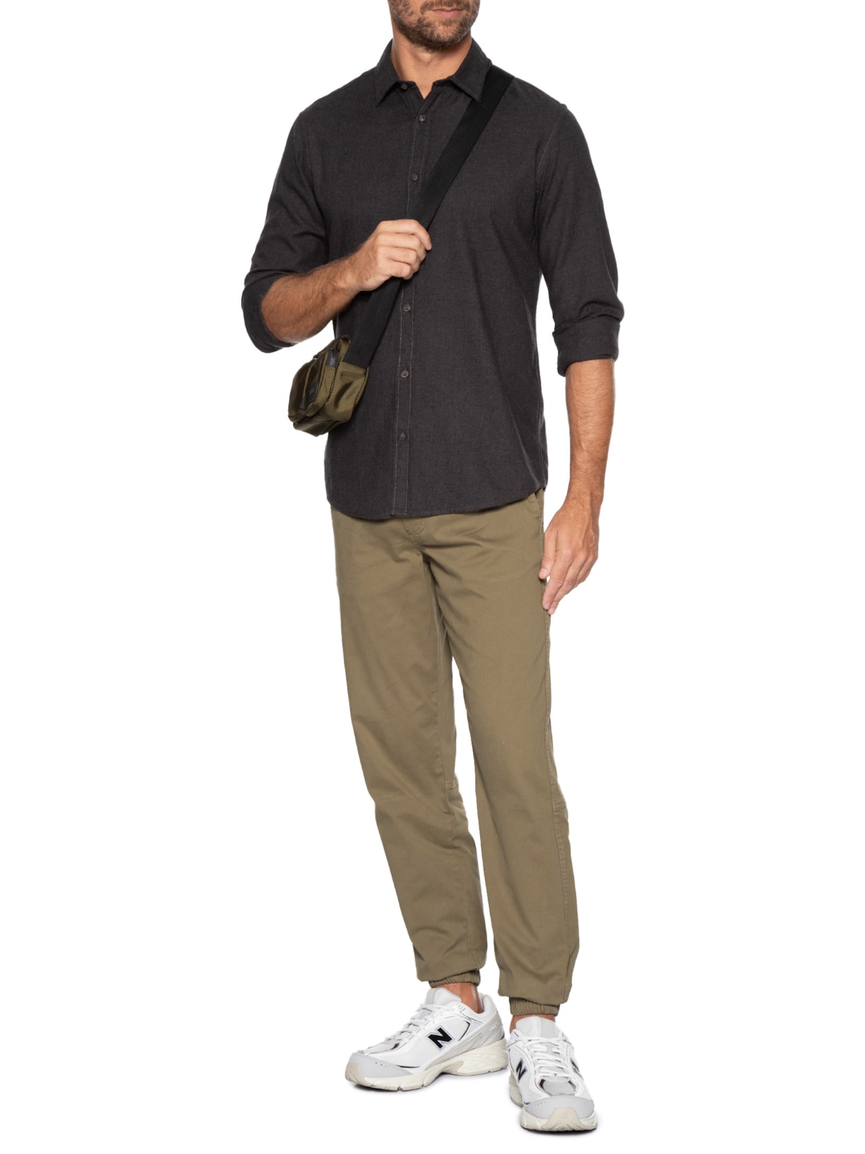 Camisa Masculina Casual Classic Fit Melange Cinza Jack & Jones