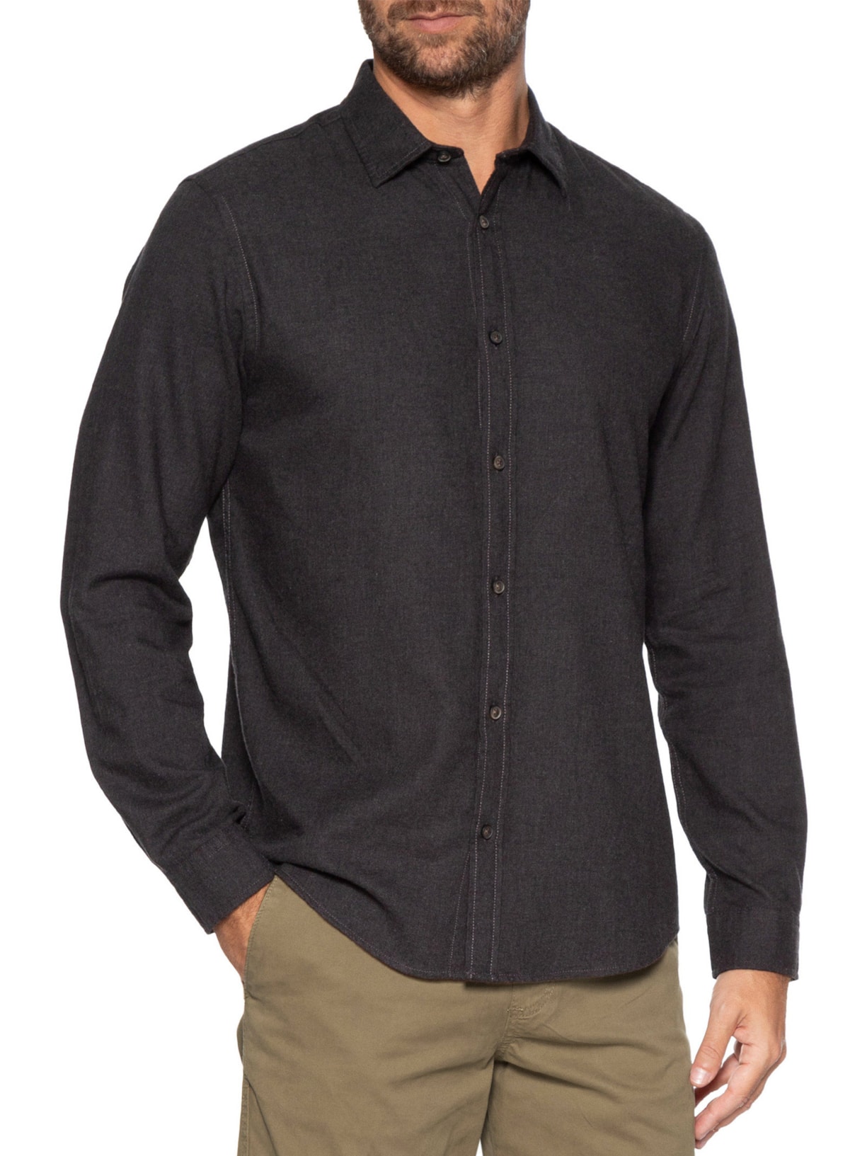 Camisa Masculina Casual Classic Fit Melange Cinza Jack & Jones