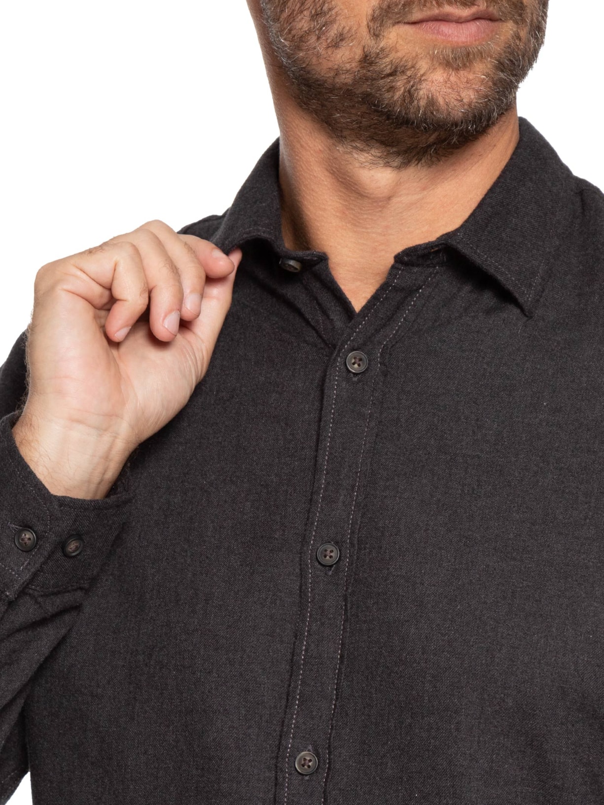 Camisa Masculina Casual Classic Fit Melange Cinza Jack & Jones