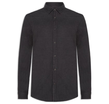 Camisa Masculina Casual Classic Fit Melange - Cinza