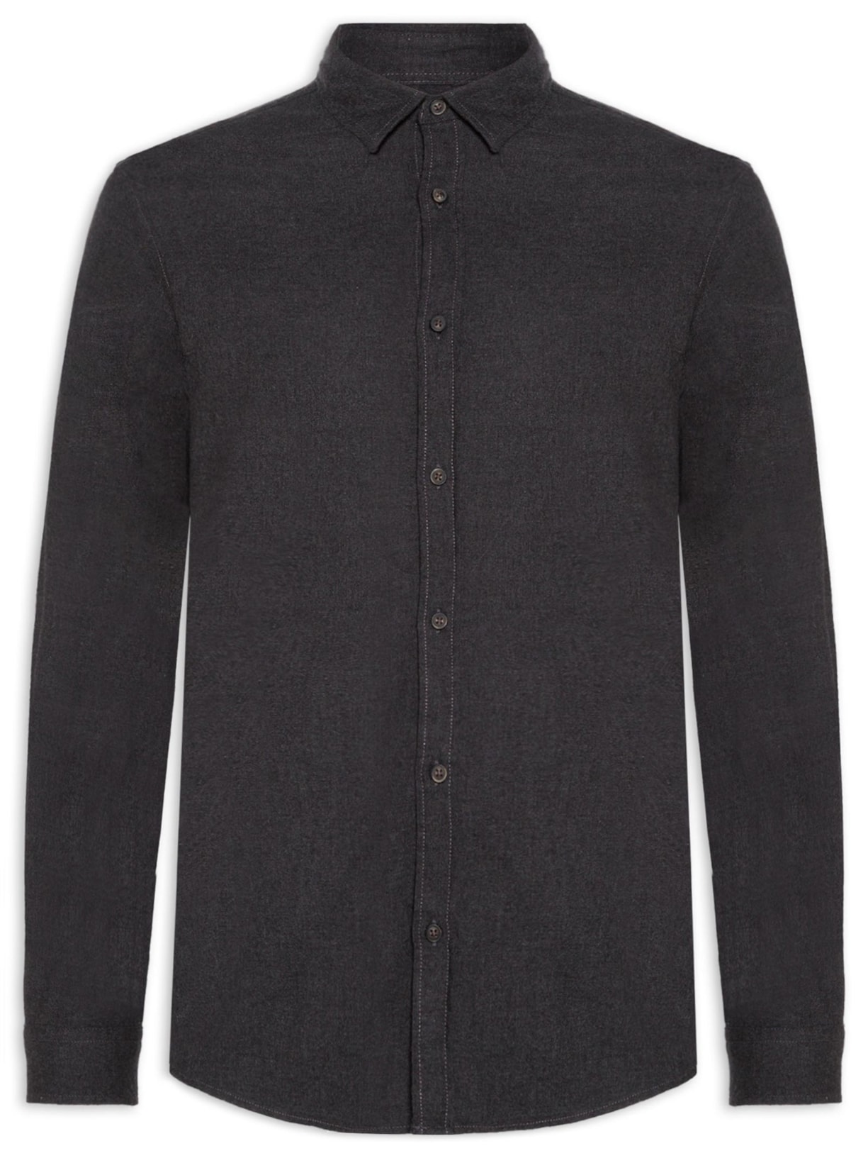 Camisa Masculina Casual Classic Fit Melange - Cinza