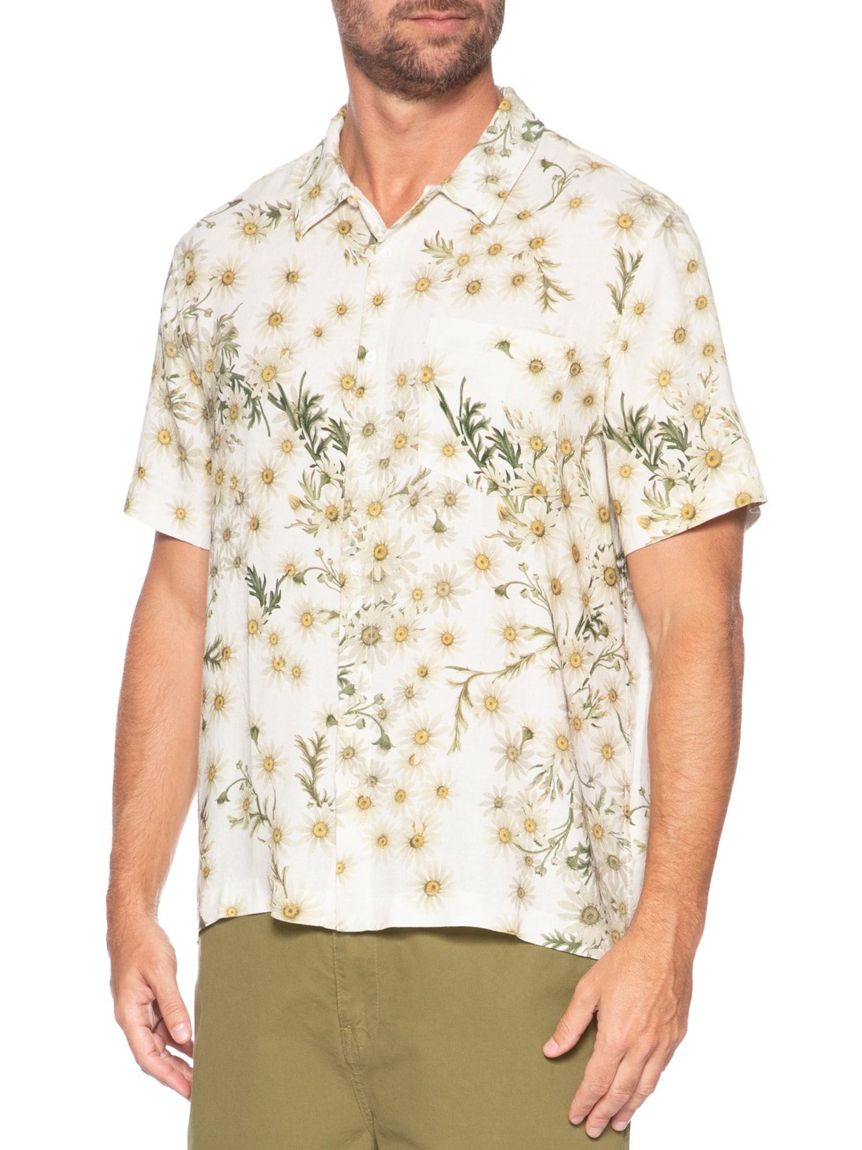 Camisa Masculina Casual Daisy Light Branco Osklen