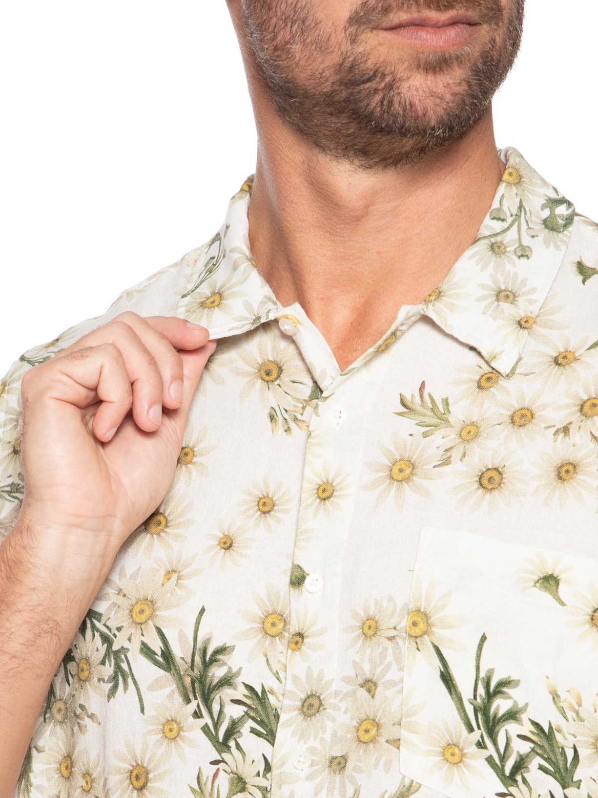 Camisa Masculina Casual Daisy Light Branco Osklen