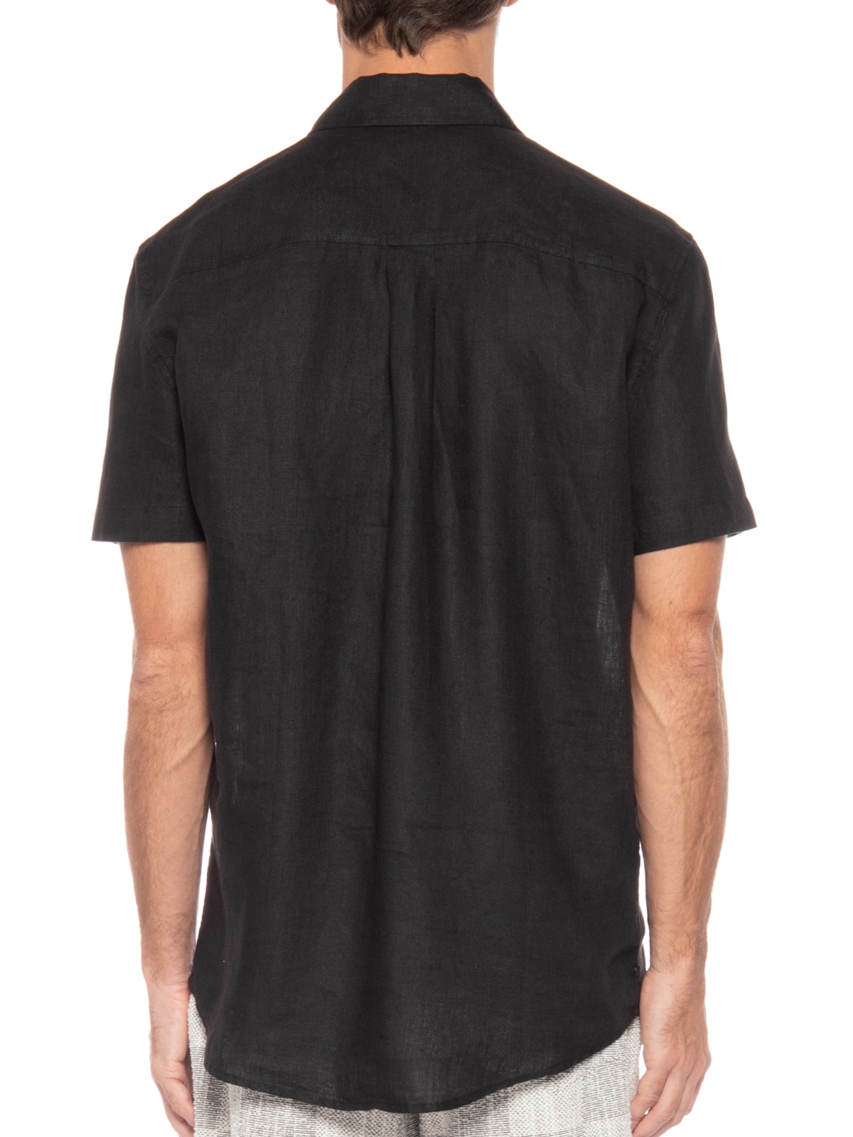 Camisa Masculina Casual De Linho Classic Linen Preto Osklen