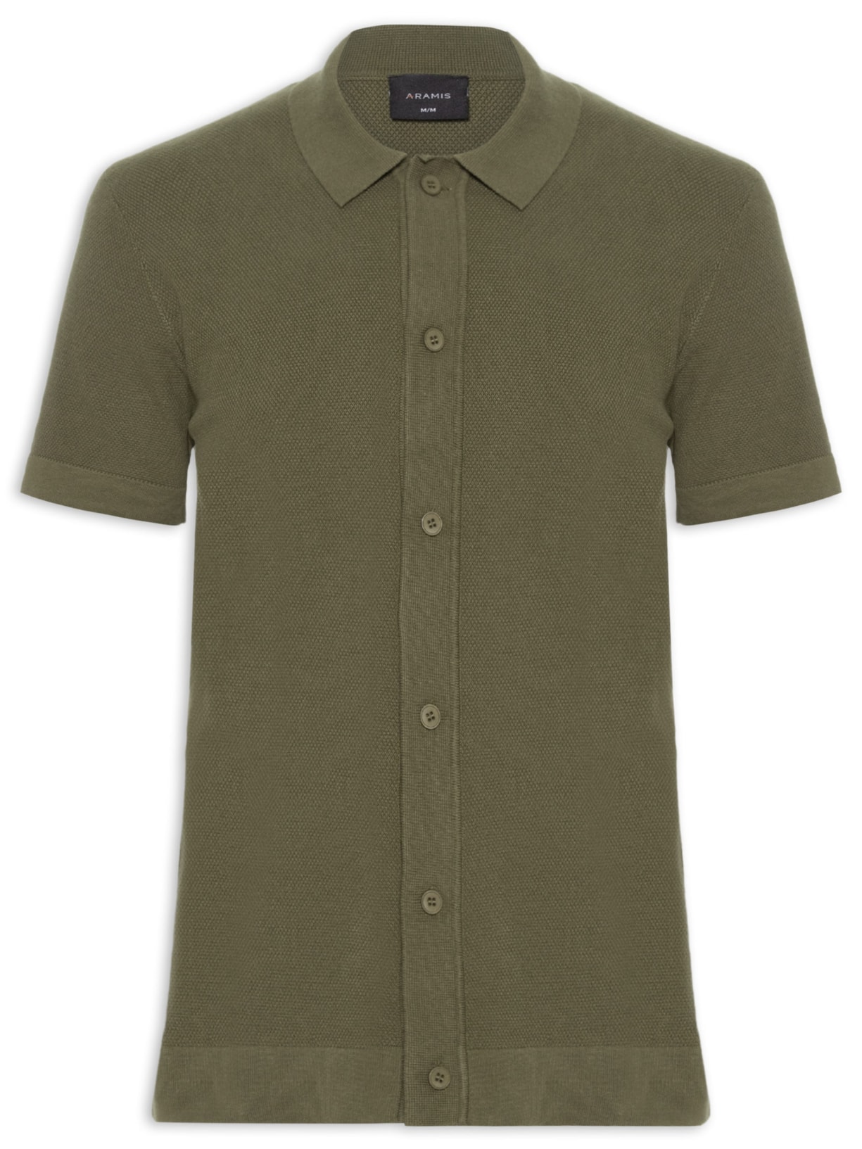 Camisa Masculina Casual Em Piquet - Verde