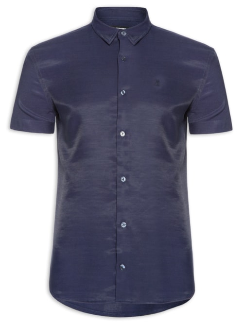 Camisa Masculina Casual Flame Piquet Regular Fit - Azul