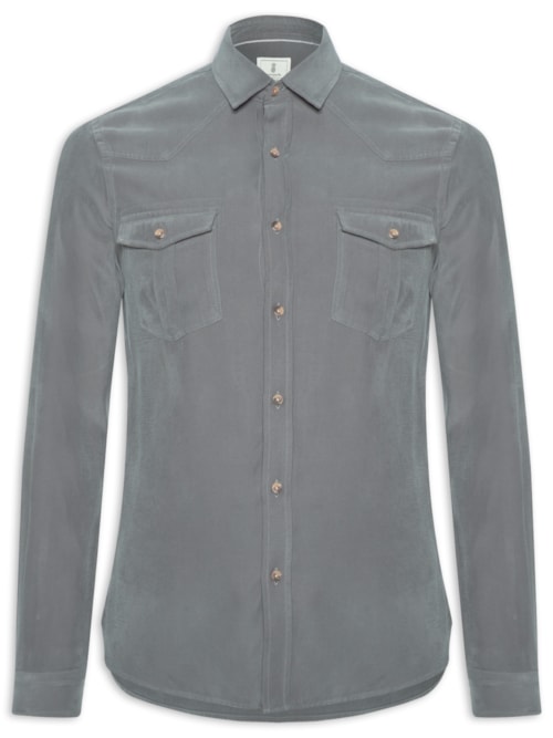 Camisa Masculina Casual Forest - Cinza