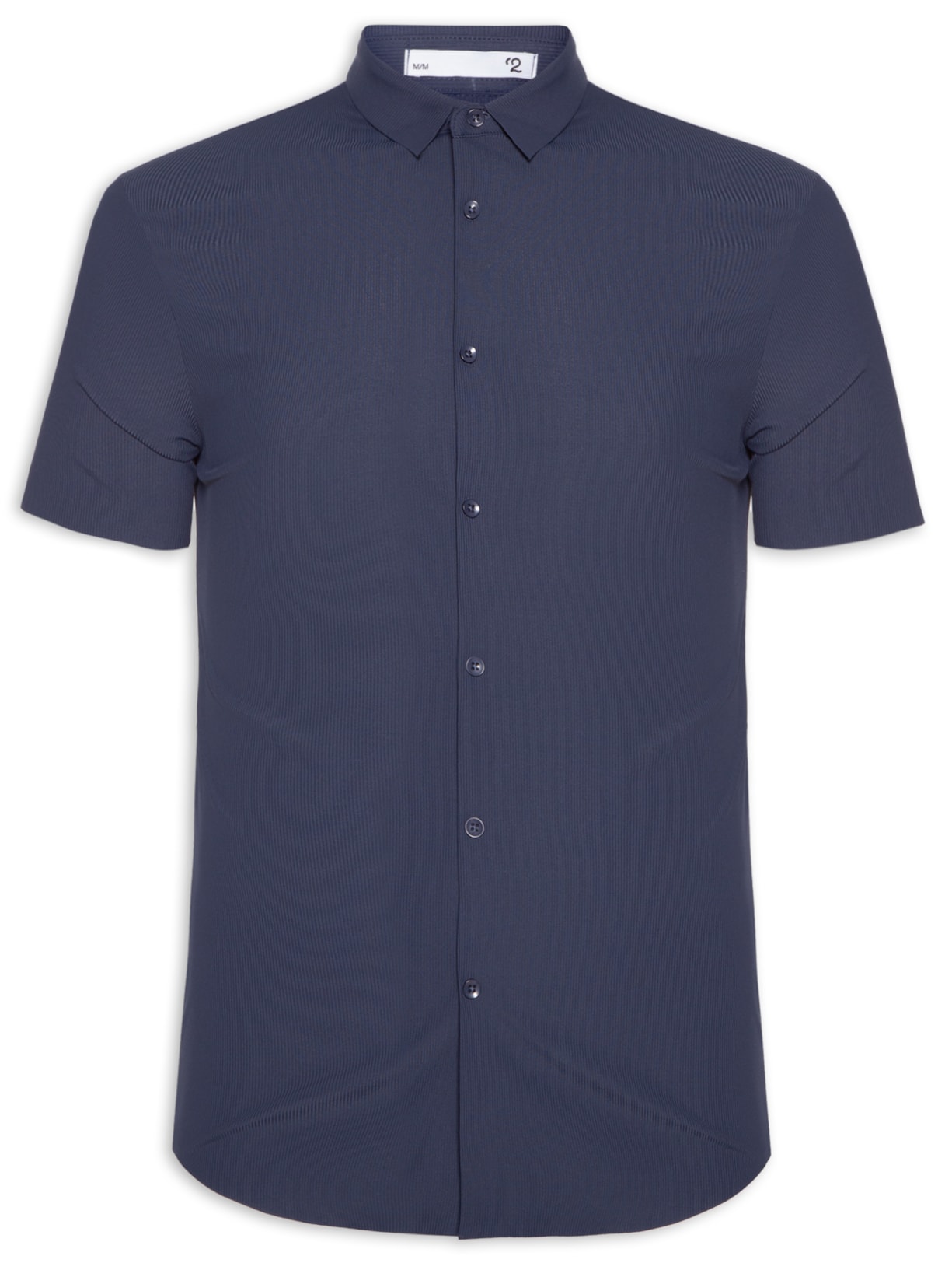 Camisa Masculina Casual Manga Curta - Azul