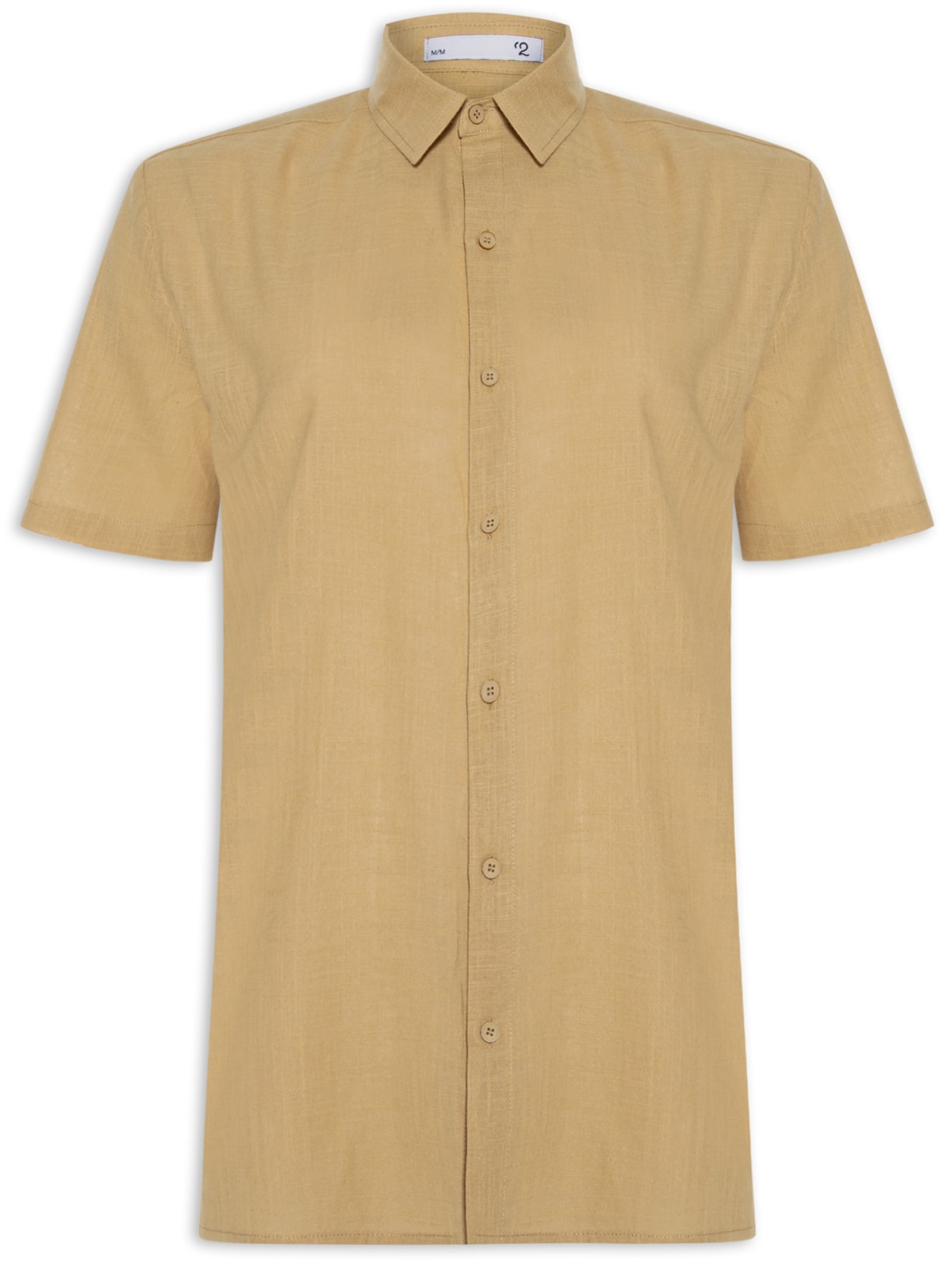 Camisa Masculina Casual Manga Curta - Bege