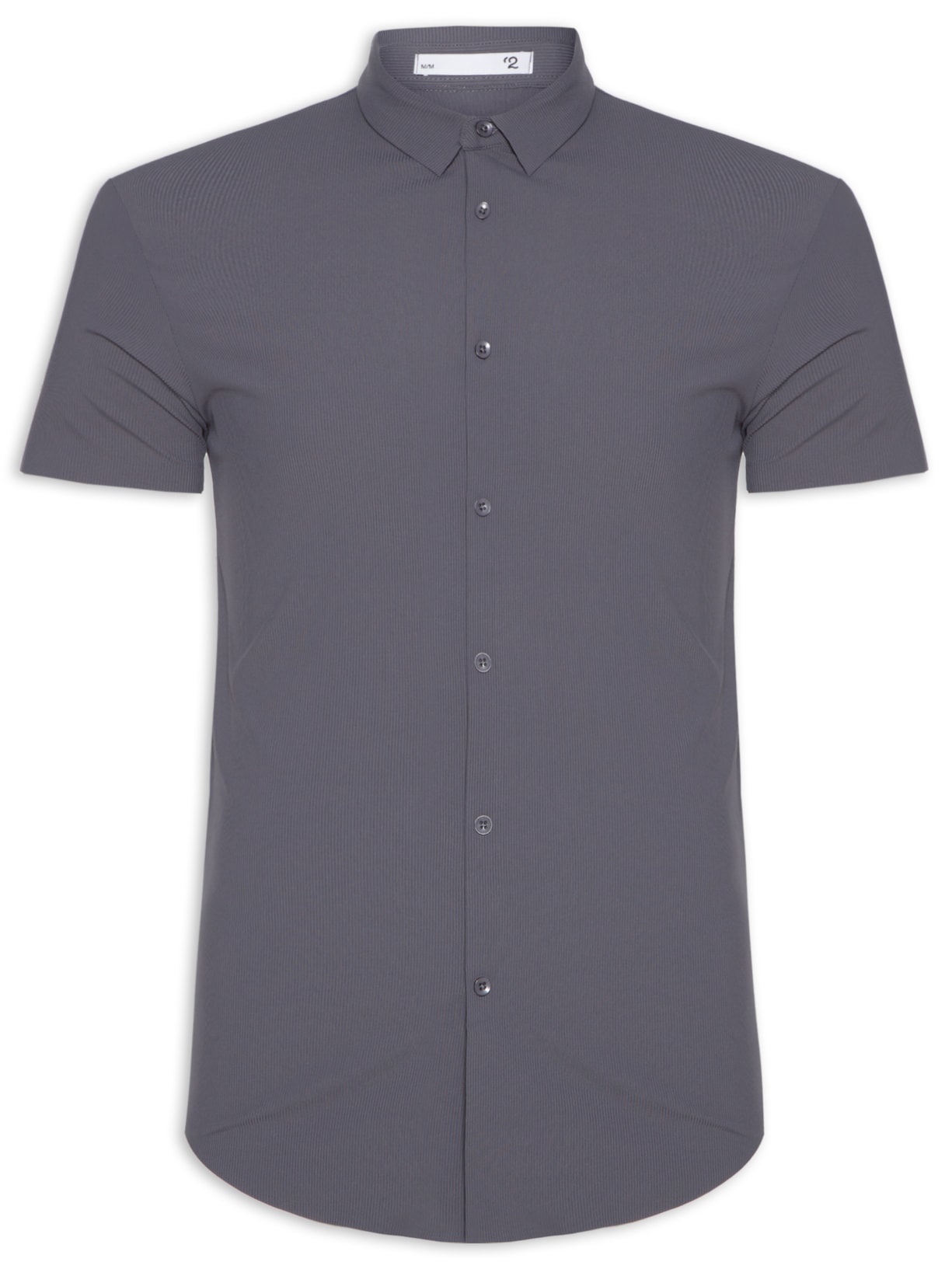 Camisa Masculina Casual Manga Curta - Cinza