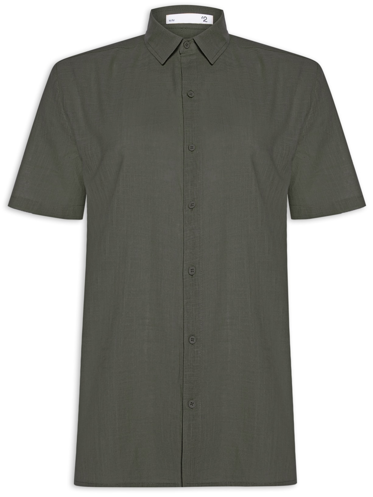 Camisa Masculina Casual Manga Curta - Cinza
