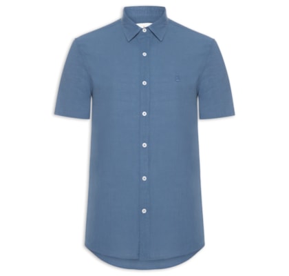 Camisa Masculina Casual Manga Curta Comfy - Azul