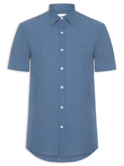 Camisa Masculina Casual Manga Curta Comfy - Azul