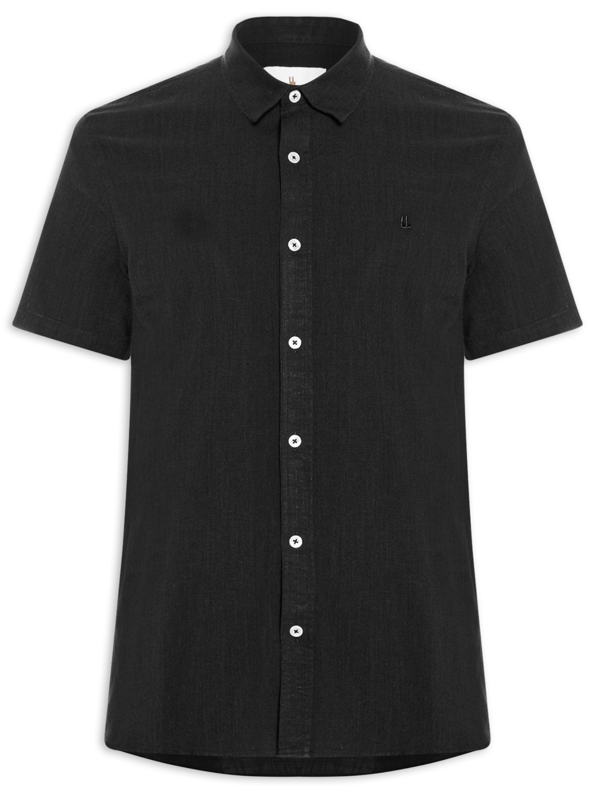 Camisa Masculina Casual Manga Curta Comfy - Preto