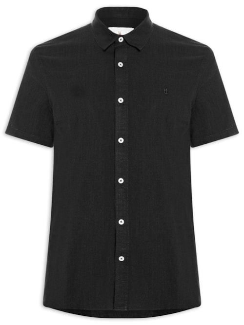 Camisa Masculina Casual Manga Curta Comfy - Preto