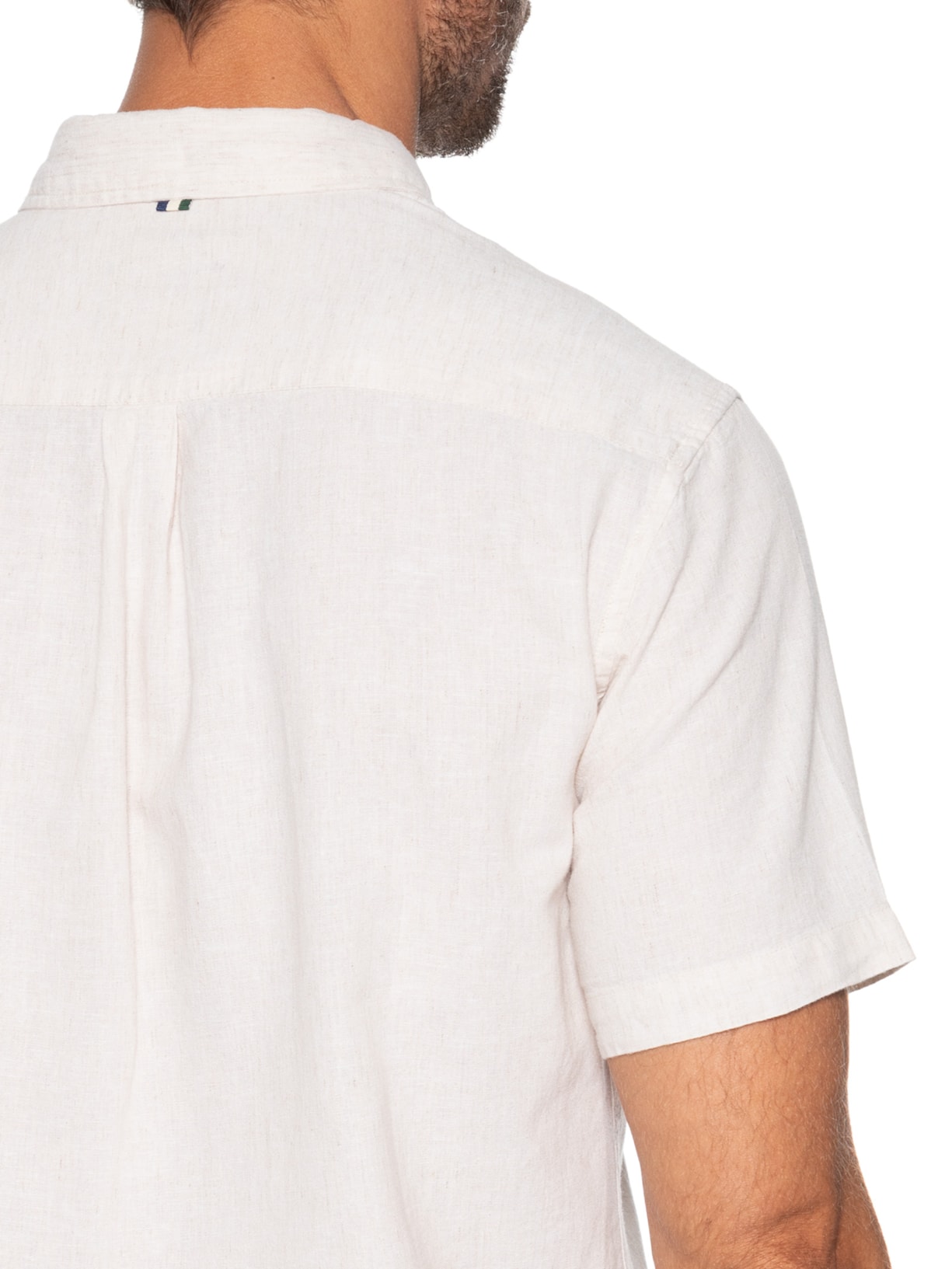 Camisa Masculina Casual Manga Curta Linho Pienza Bege Reserva