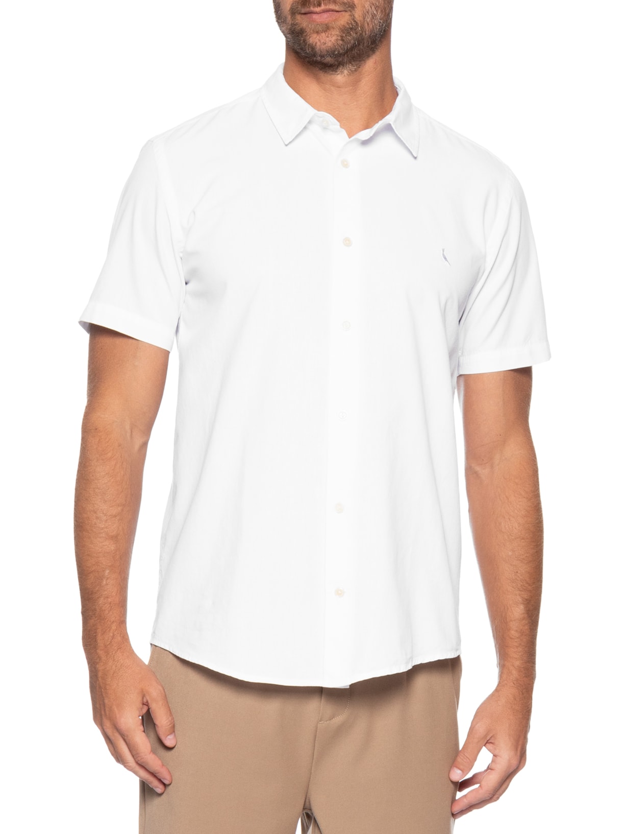 Camisa Masculina Casual Manga Curta Nova Paraty Branco Reserva