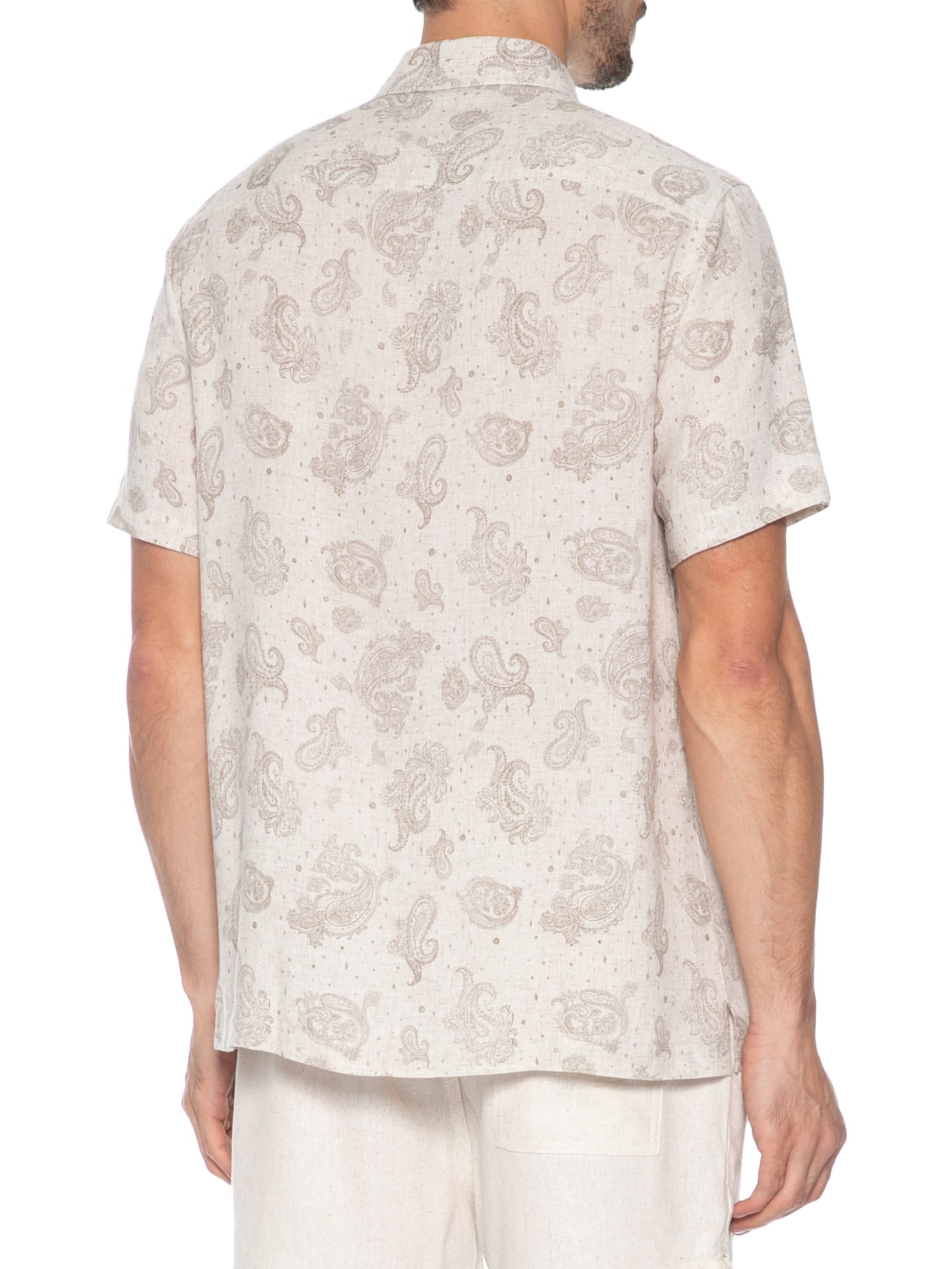 Camisa Masculina Casual Manga Curta Paisley – Bege Zapalla