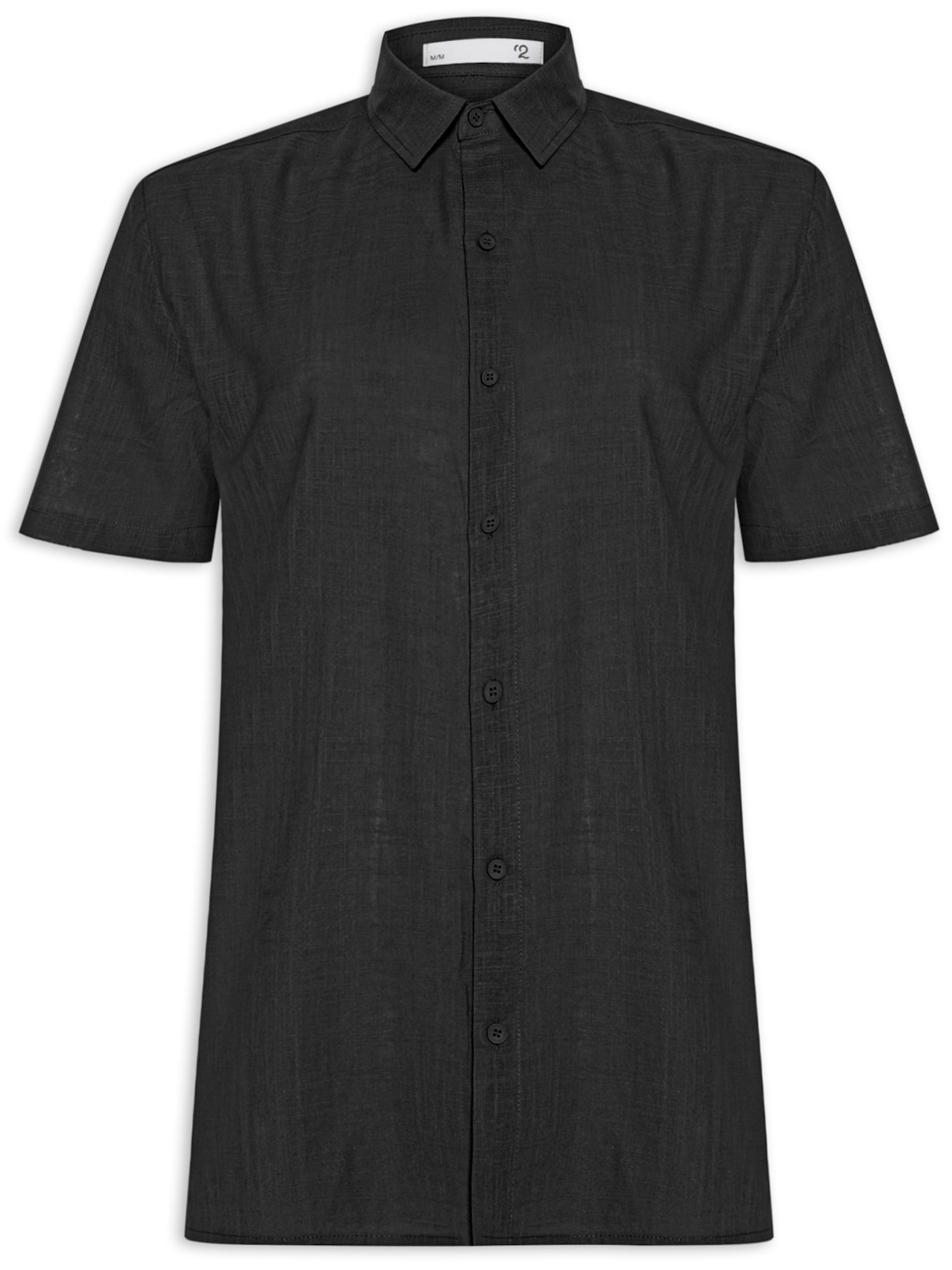 Camisa Masculina Casual Manga Curta - Preto