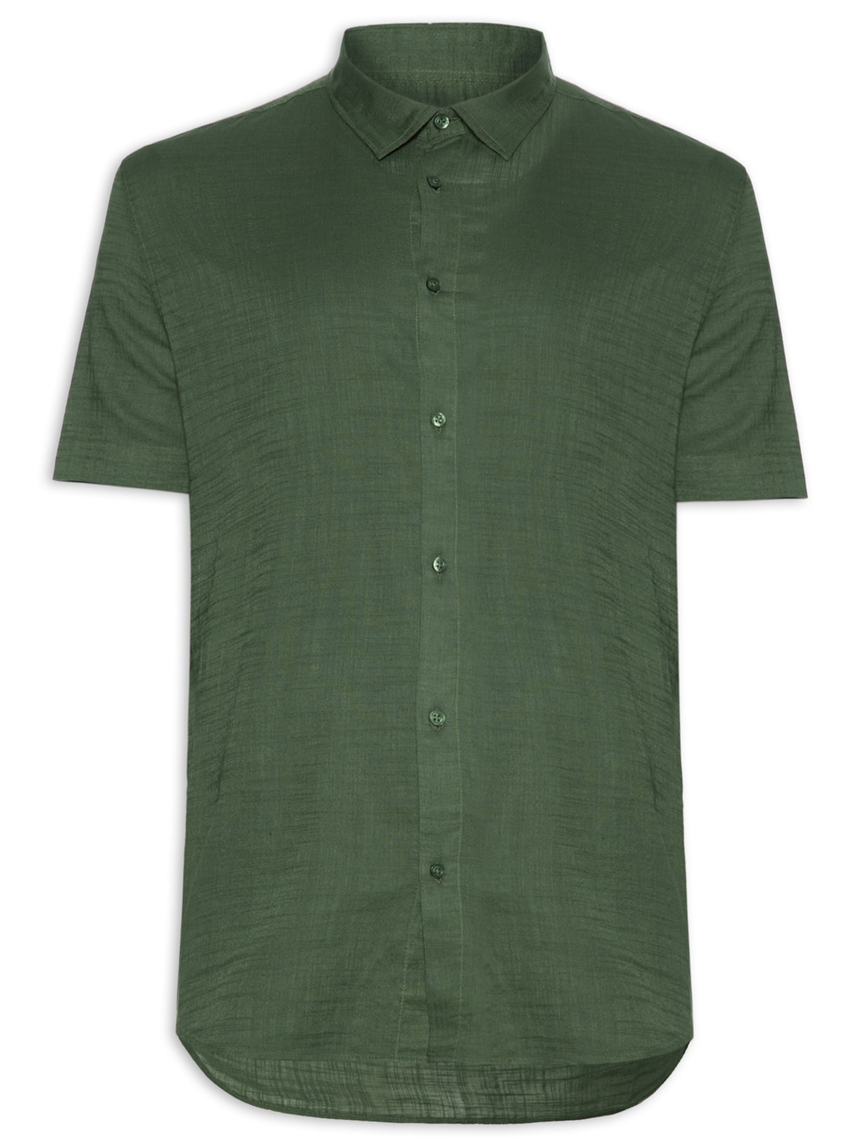 Camisa Masculina Casual Manga Curta Texture Color – Verde Osklen