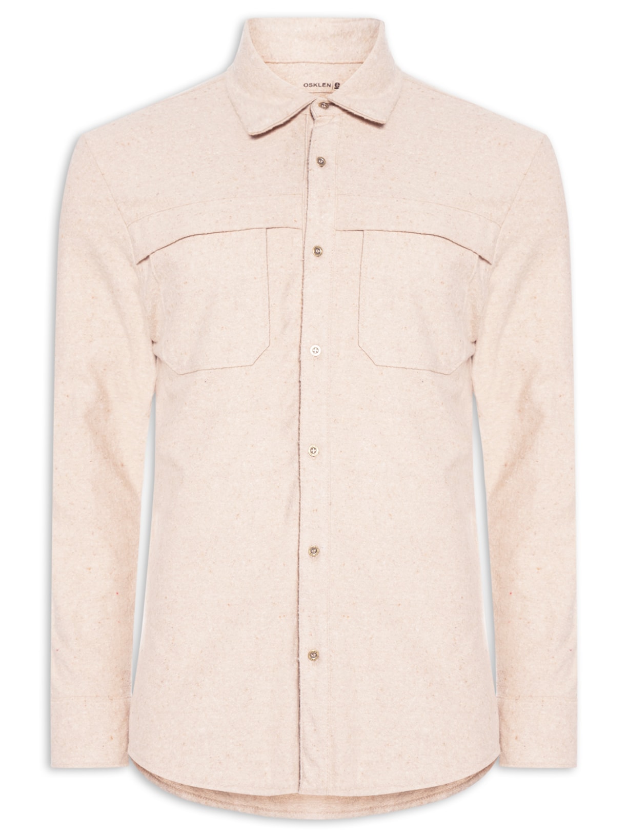 Camisa Masculina Casual Manga Longa Eco Pocket Bege Osklen