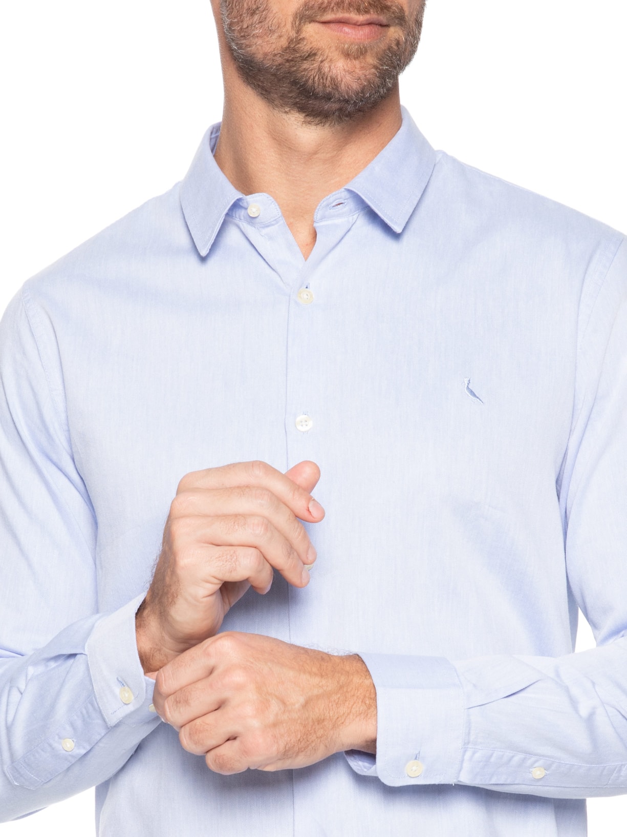 Camisa Masculina Casual Manga Longa Kiro Azul Reserva