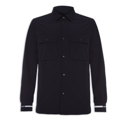 Camisa Masculina Casual Manga Longa - Preto