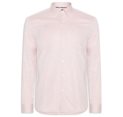 Camisa Masculina Casual Oxford Bolso - Marrom