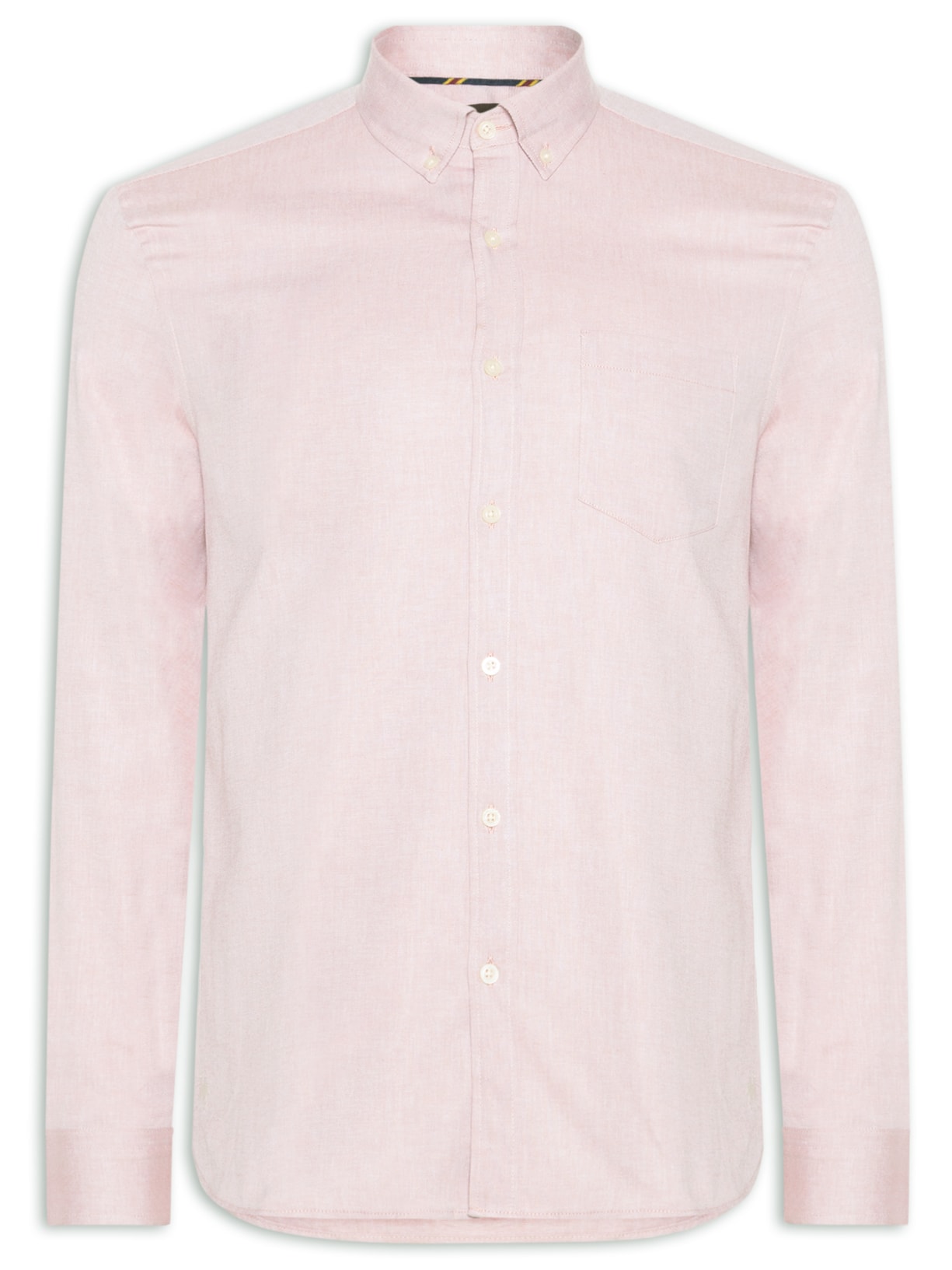 Camisa Masculina Casual Oxford Bolso - Marrom