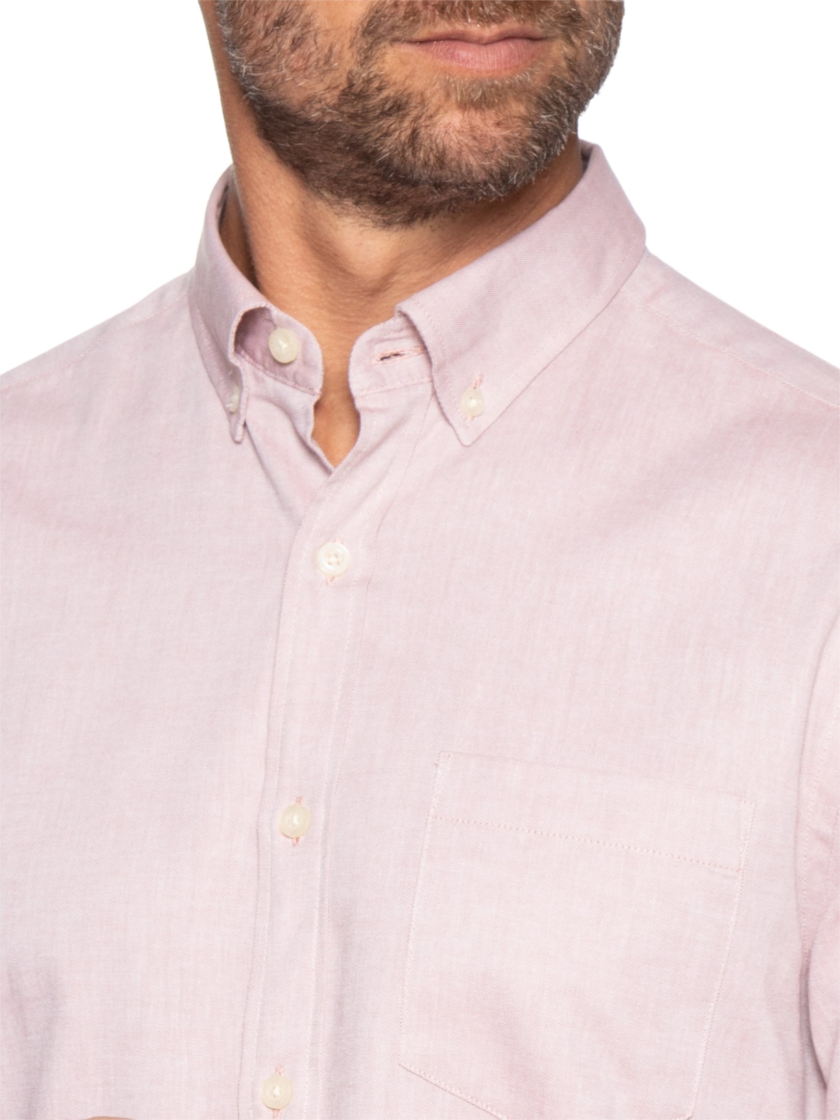 Camisa Masculina Casual Oxford Bolso Marrom Zapalla