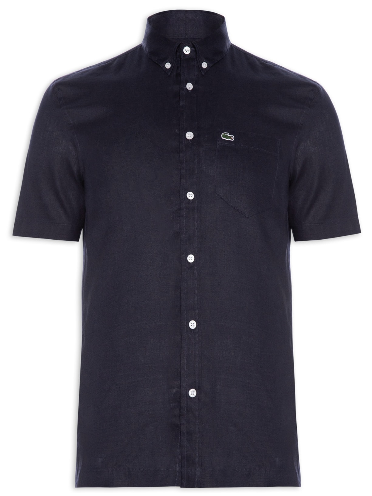 Camisa Masculina Casual Regular Fit Em Linho - Azul