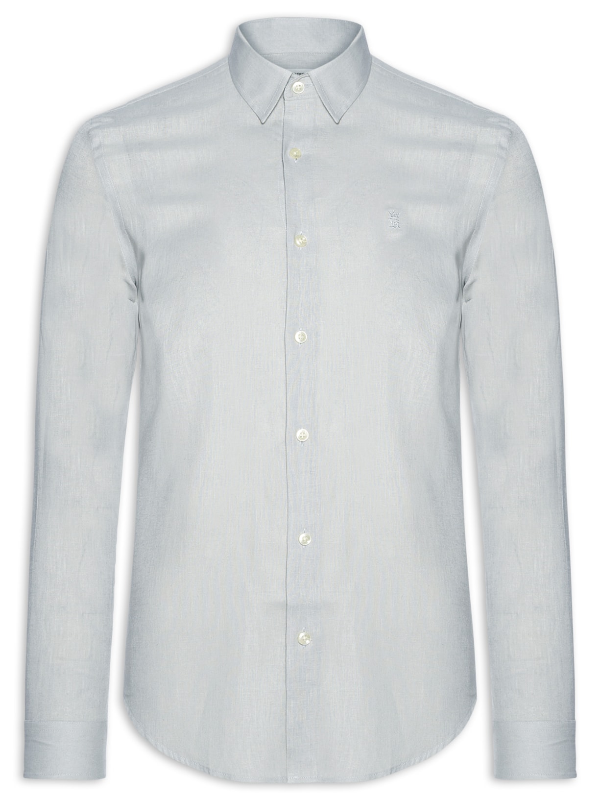 Camisa Masculina Casual Regular Fit Em Linho - Cinza