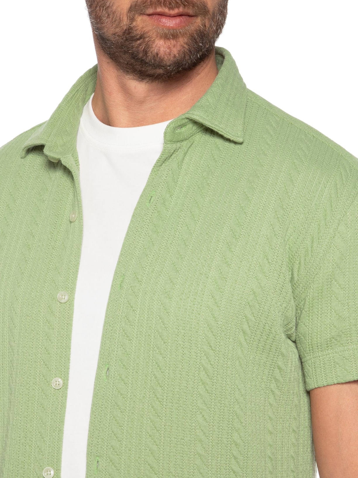 Camisa Masculina Casual Regular Fit Malha De Tricot Trança Verde Sergio K