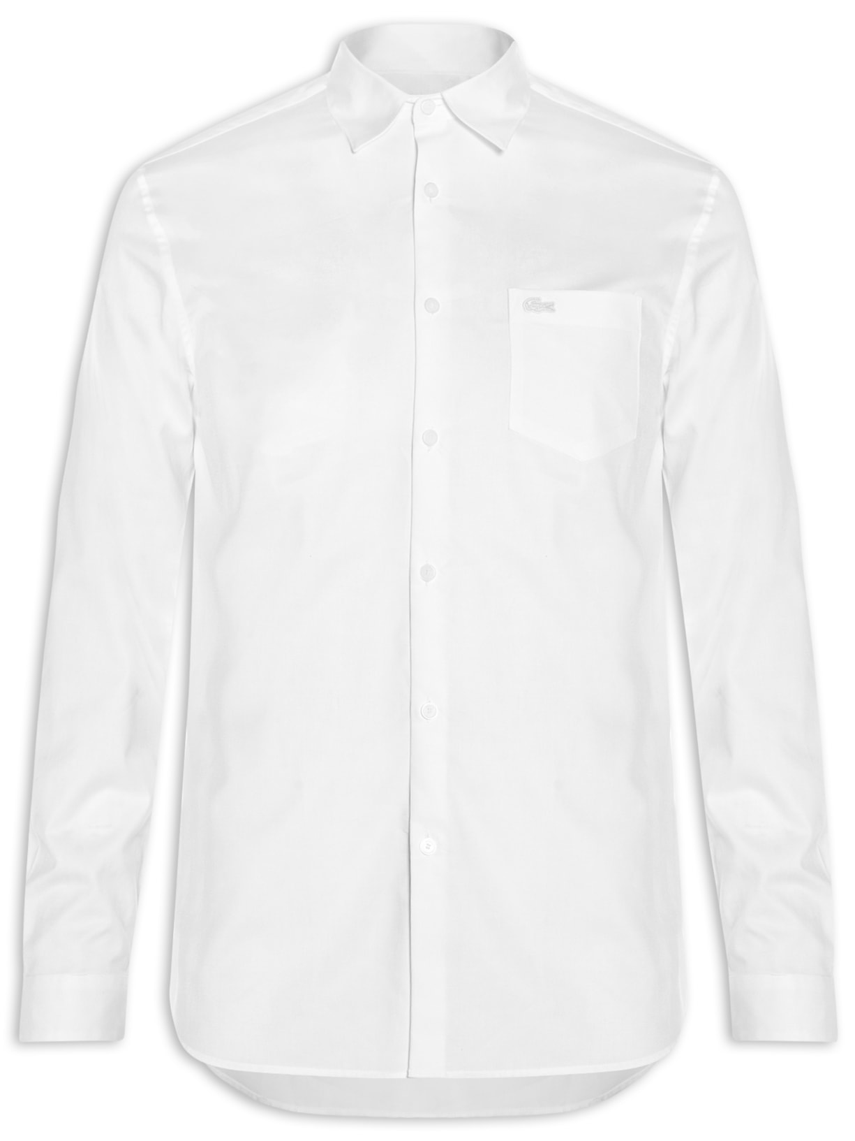 Camisa Masculina Casual Regular Fit Piquet Popeline - Branco