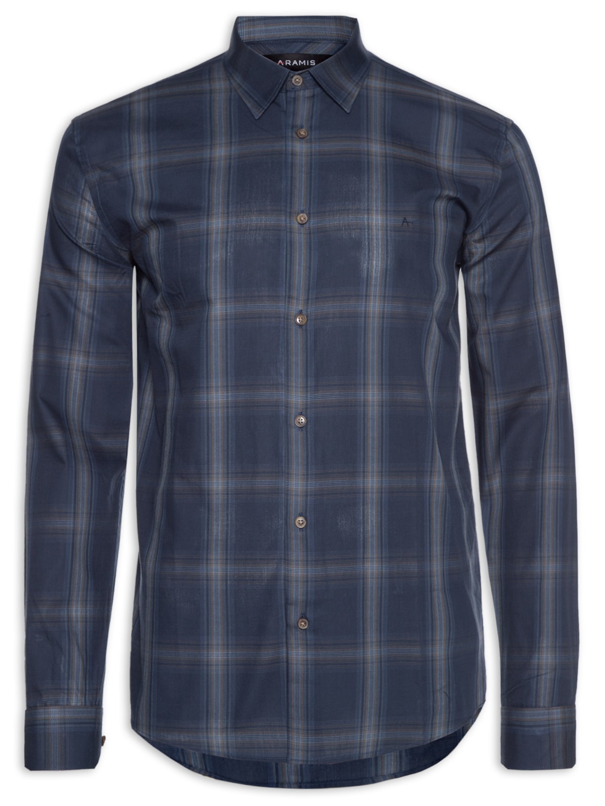 Camisa Masculina Casual Regular Fit Tricoline Xadrez - Azul