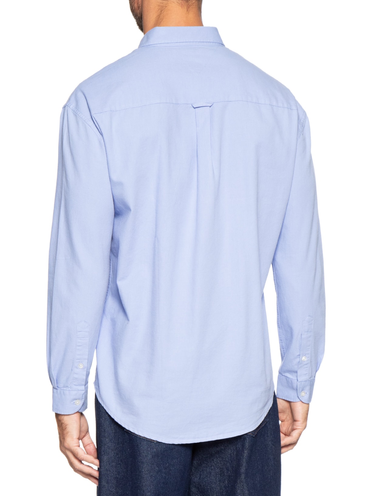 Camisa Masculina Casual Relaxed Fit Com Bolso Azul Tommy Jeans