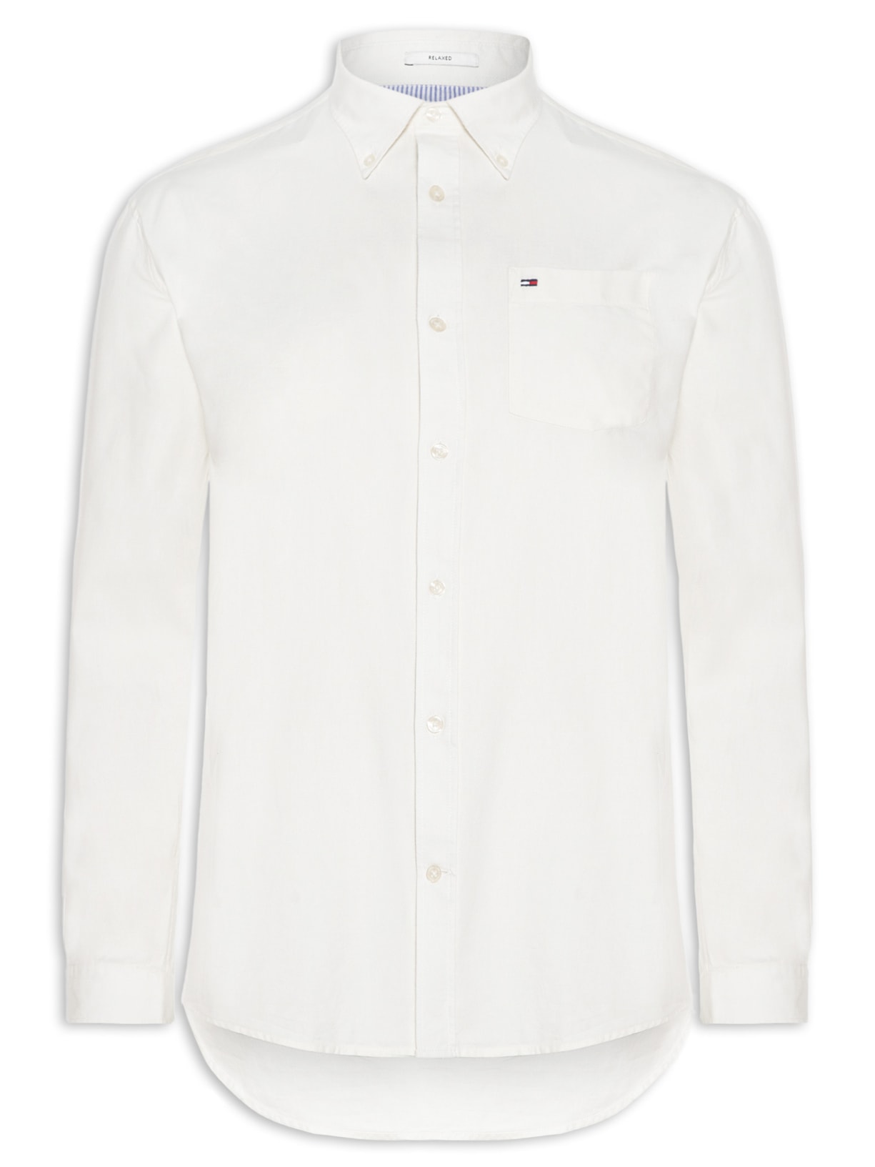 Camisa Masculina Casual Relaxed Fit Com Bolso - Branco