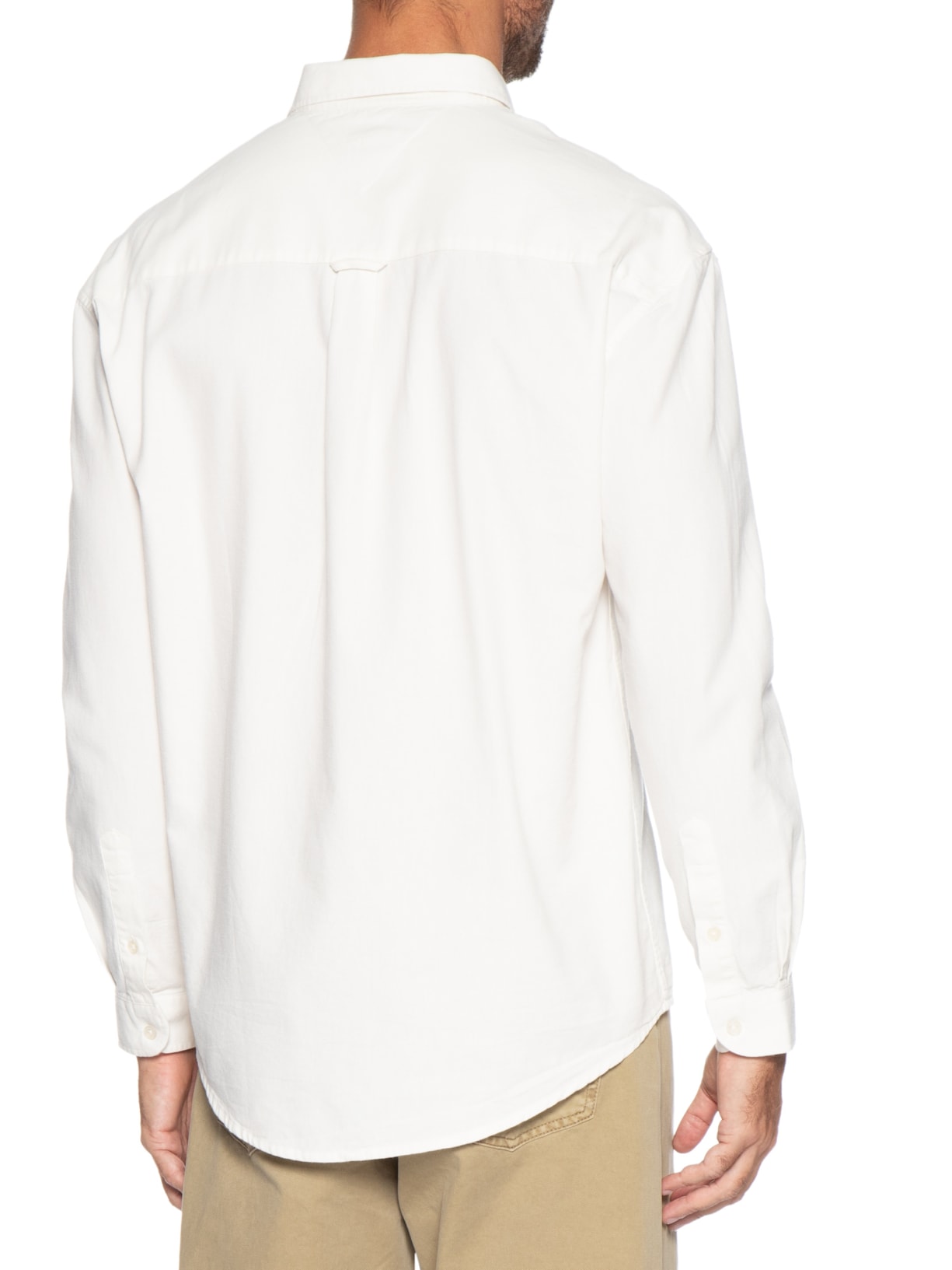Camisa Masculina Casual Relaxed Fit Com Bolso Branco Tommy Jeans