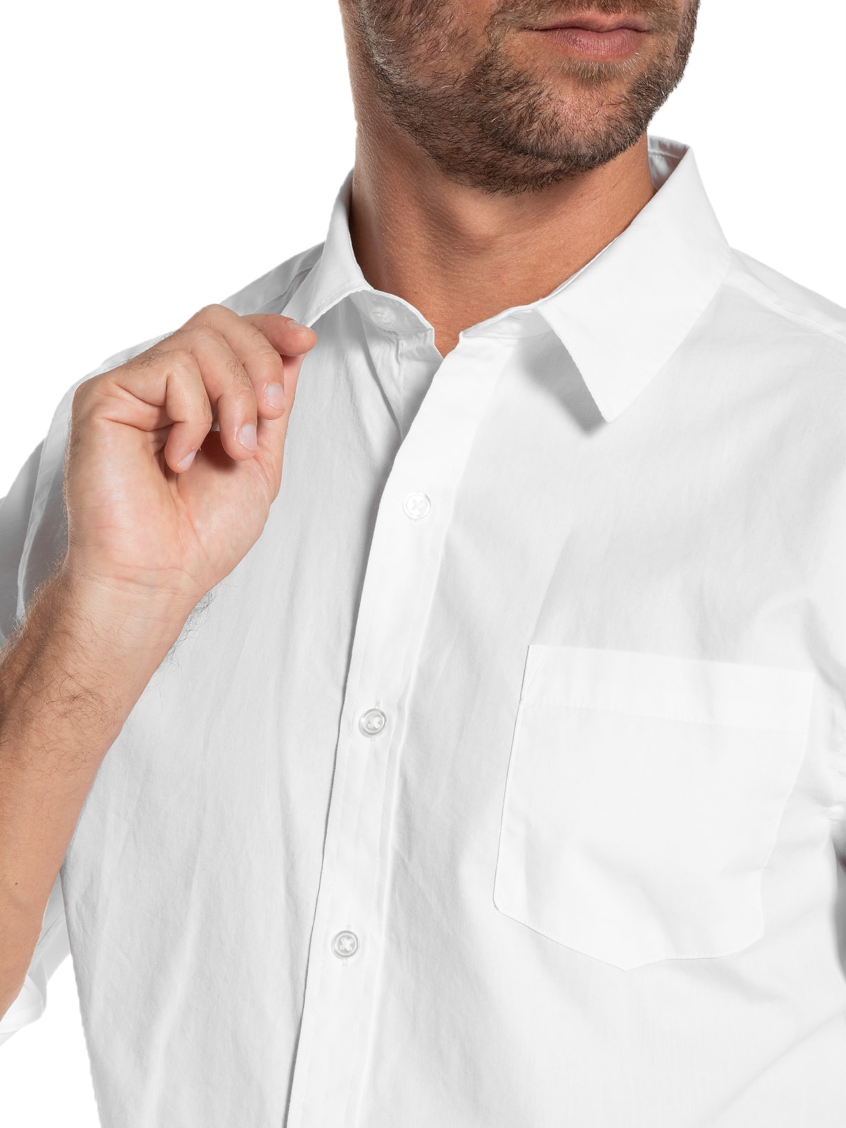 Camisa Masculina Casual Slim Fit Tricoline Branco Hering