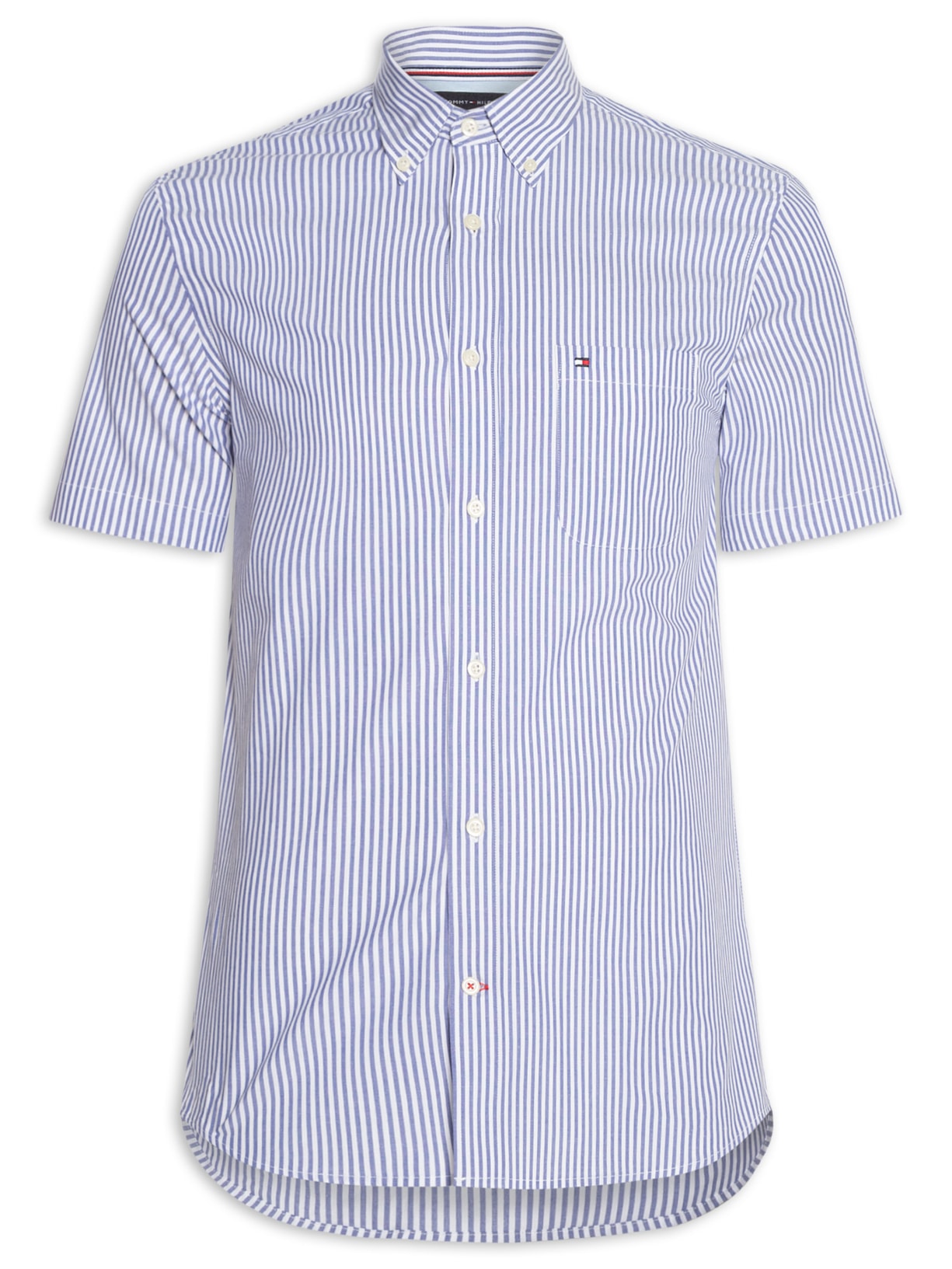 Camisa Masculina Casual Stripe Oxford Azul Tommy Hilfiger