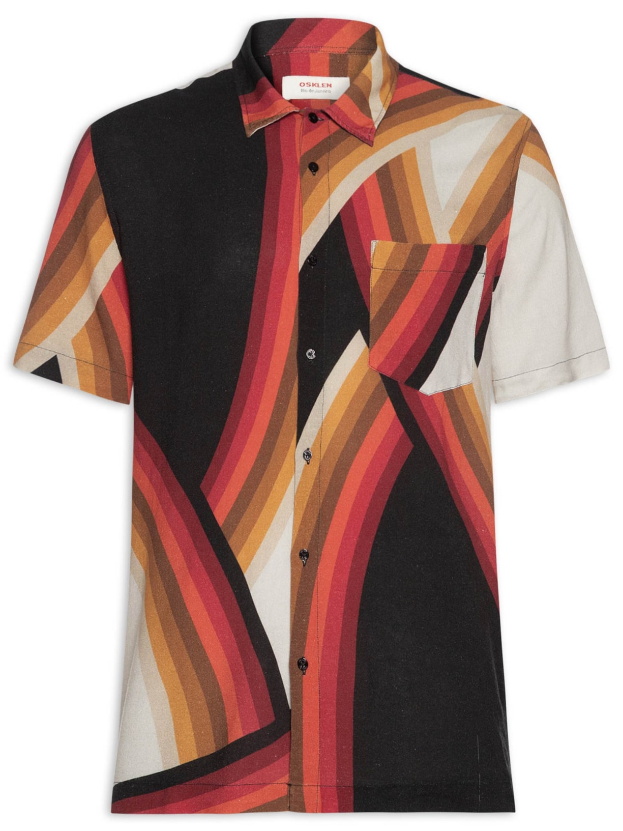 Camisa Masculina Casual Waves - Preto