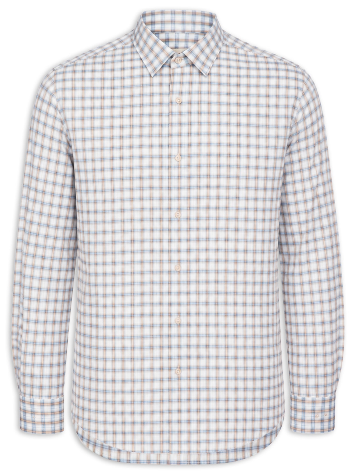 Camisa Masculina Casual Xadrez Azul Pineapple